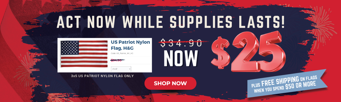 Rotator Image Swap - Act Now on 3x5 US Patriot Nylon Sale